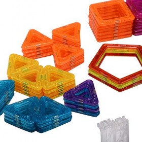 COSTWAY Blocs de Construction Magnétiques Enfant en 158 Pièces, Jouet Magnétique Educatif pour Enfants, Développer la Créativ