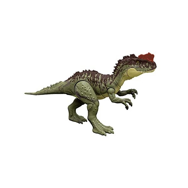 Jurassic World Figurine de Yangchuanosaurus Mega Action dinosaures carnivores Gros Dégâts avec code ADN caché et scannable, à