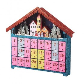 LIUTIAOP 24 jours en bois LED compte à rebours multifonction vacances décoration ornement pour anniversaire nouvel an fête fo