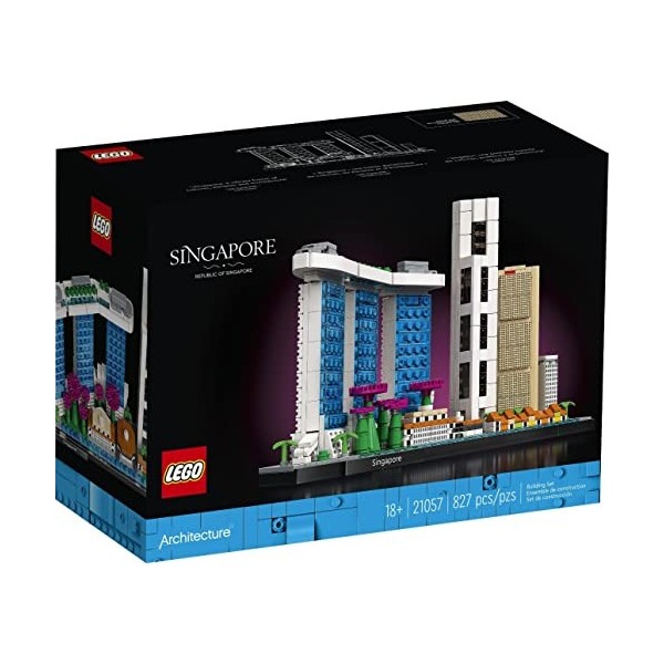 LEGO 21057 Architecture Singapour, Maquette à Construire, Loisirs Créatifs pour Adultes, Collection Skyline, Décoration pour 