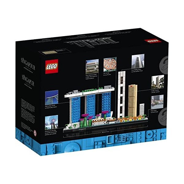 LEGO 21057 Architecture Singapour, Maquette à Construire, Loisirs Créatifs pour Adultes, Collection Skyline, Décoration pour 