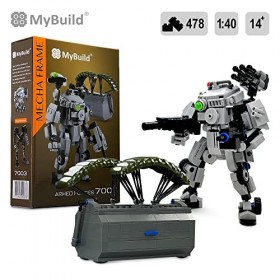 MyBuild Mecha 7003 Ensemble de Construction de Jouets Stryker Robot Mech et boîte darmes pour Enfants de 14 Ans et Plus Gri