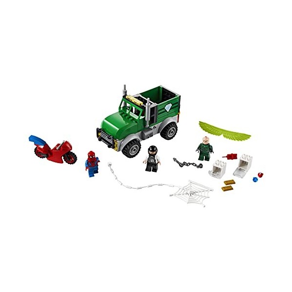 LEGO 76147 Super-Héros Marvel Spider-Man Lattaque du Vautour, Set de Jeu pour Enfants en âge préscolaire de 4 Ans et Plus