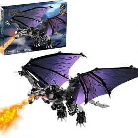 IKUPER Mega Dark Dragon Kit de construction avec grandes ailes réglables, ensemble de modèles daffichage à collectionner pou