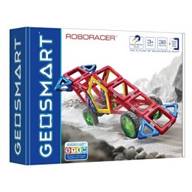 GeoSmart - Roboracer - Le Véhicule de Course - Jouet de Construction Magnétique - Créez différents modèles de Voiture - 36 Pi