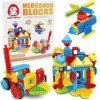 Lot de 112 briques de construction en forme de hérisson en 3D - Kit éducatif pour le développement du cerveau - Jouets présco