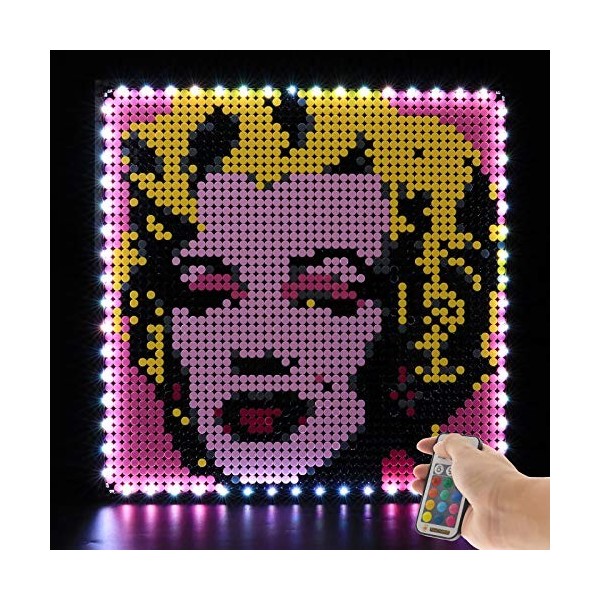 BRIKSMAX Kit d’éclairage à LED pour Lego Art Marilyn Monroe d’Andy Warhol - Compatible avec Lego 31197 Blocs de Construction 