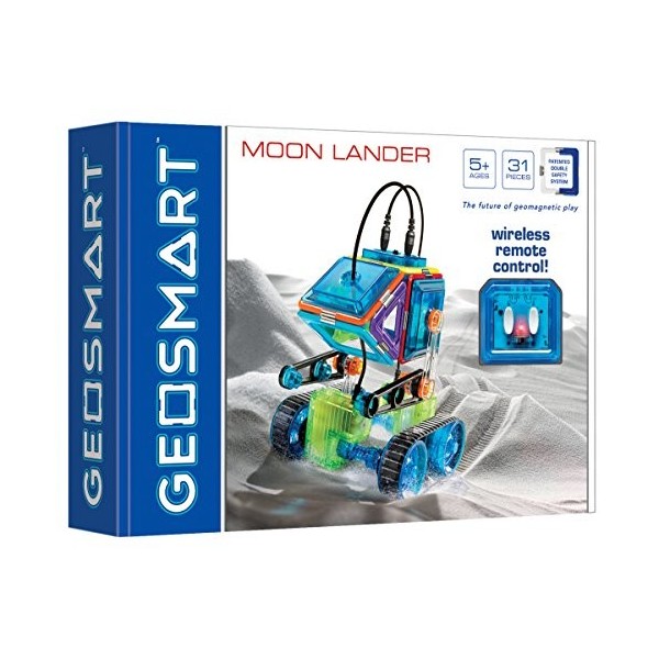 GeoSmart - Moon Lander, Magnetic Construction Set with Wireless Remote Control, 31 Pieces, 5+ Years