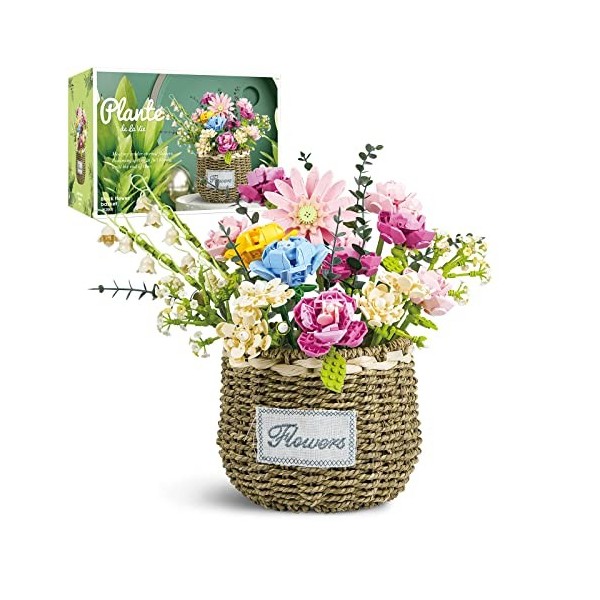 SDXFUWA 2660 Bouquet de Fleurs, Kits de Construction de Fleurs Artificielles pour Cadeaux, Jouet de Briques de Construction d