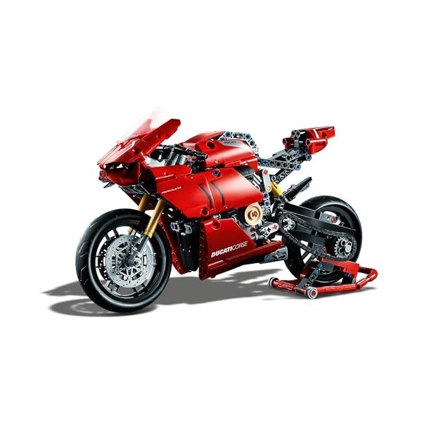 LEGO 42107 Technic Ducati Panigale V4 R: Modèle Réduit de Moto 2en1 à Construire, Kit de Construction pour Fans de Motos et d