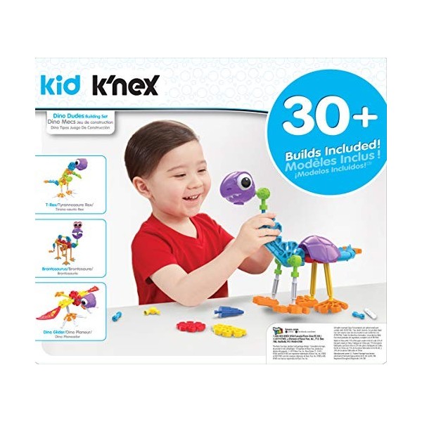 Kid KNEX 85611 30 Model Dino Dudes Building Set, Kids Craft Set with 100 Pieces, Educational Toys for Kids, Fun and Colourfu