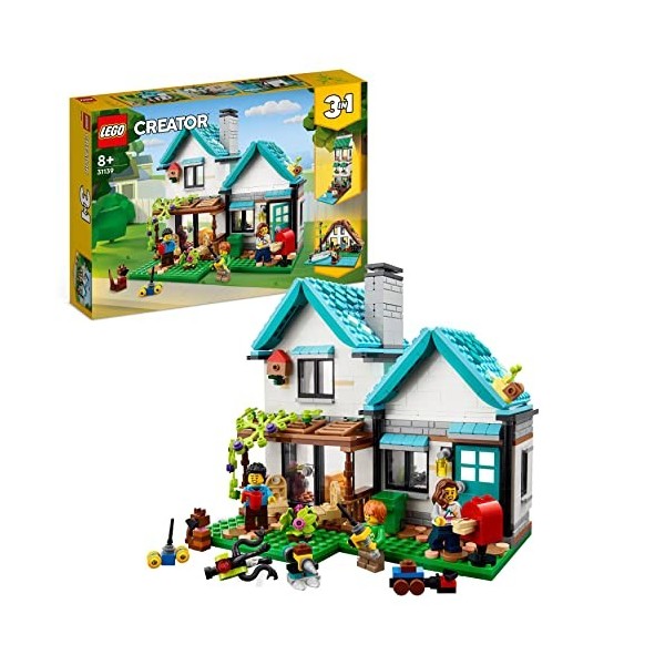 LEGO 31139 Creator 3-en-1 La Maison Accueillante: Kit de Construction Trois Maisons Différentes, Minifigurines et Accessoires
