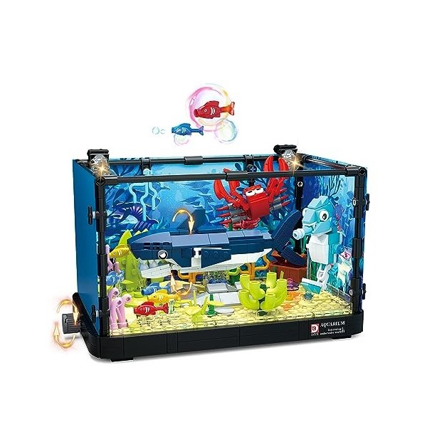 Addshiny Creativity Kit de construction daquarium avec vie marine, sous-marin et coffre au trésor, cadeau pour les amoureux 