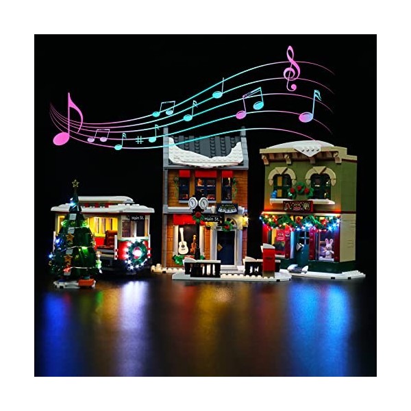 LocoLee Kit d’éclairage à LED pour Lego 10308 Holiday Main Street Modèles Non Inclus ，Lumière Compatible with Lego 10308 Bloc