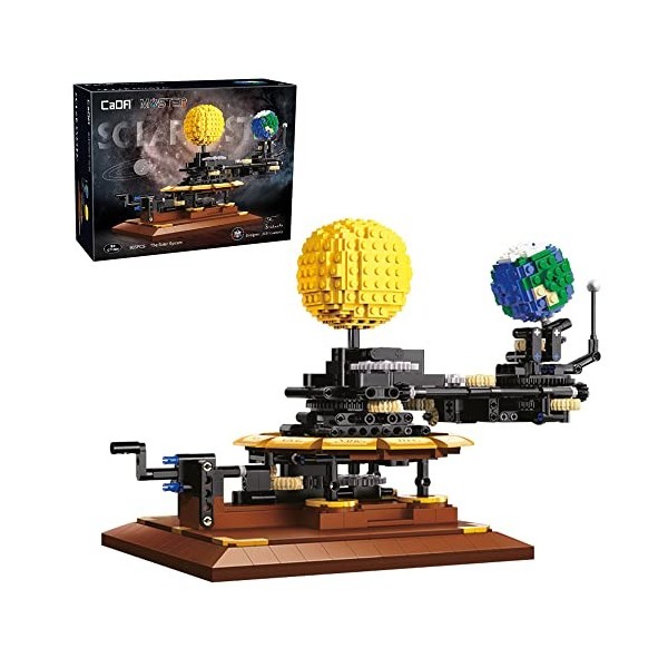 CADA C71004W Kit de blocs de serrage techniques, MOC-4477 865 blocs de construction CADA Master Terre, Lune et Soleil Orrery