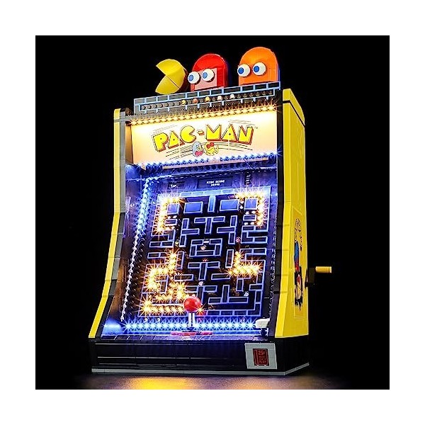 YEABRICKS LED Lumière pour Lego-10323 Icons Jeu d’Arcade PAC-Man Modèle de Blocs de Construction Ensemble Lego Non Inclus 