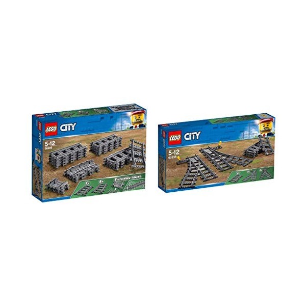 Steinchenwelt Lego City 2er Set: 60205 Schienen + 60238 Weichen für die ferngesteuerte Eisenbahn
