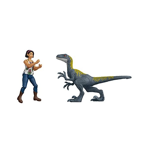 Mattel - Jurassic World Human & Dino Bundle Sammy, Velociraptor & Compys