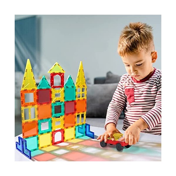 Gifts2U Lot de 116 blocs de construction magnétiques pour enfants, jouets STEM