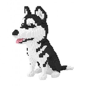 Larcele Husky KLJM-02 Lot de 6478 blocs de construction réutilisables pour chien - Briques danimaux - Grand enrouement