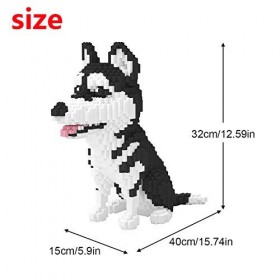 Larcele Husky KLJM-02 Lot de 6478 blocs de construction réutilisables pour chien - Briques danimaux - Grand enrouement
