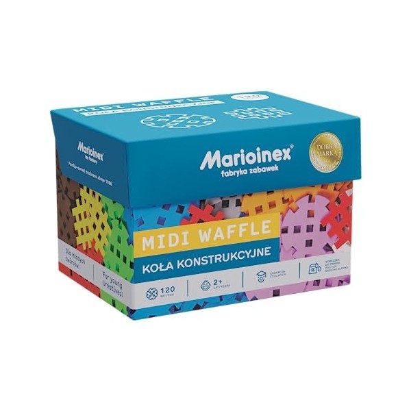 Marionex 904138 Lot de 120 Roues de Construction Midi Waffle