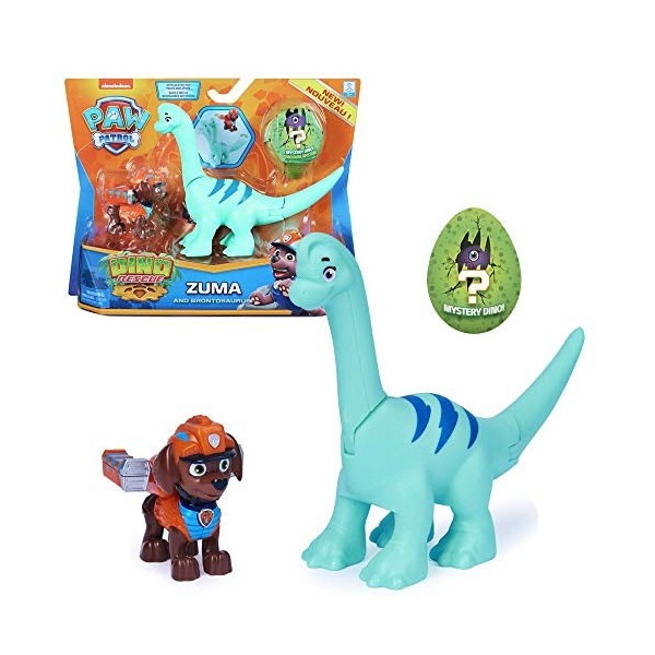 Dino Rescue Action Pack | Set avec Figurine et Dinosaure | Pat Patrouille, Figure:Rubble