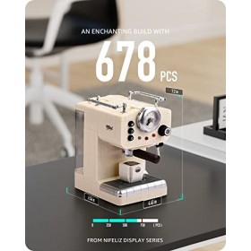 Nifeliz Machine Espresso Semi-Automatique Blocs de Construction, Jouet de Construction Machine à Café Rétro, Décoration pour 