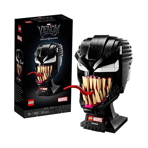 LEGO 76187 Marvel Venom: Kit de Construction de Masque, Casque de Tête, Idéal pour Les Collectionneurs de Marvel, Cadeau pour