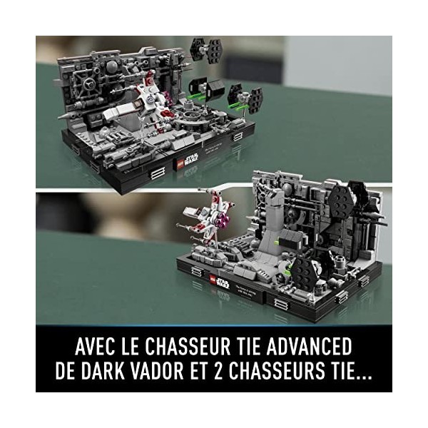 LEGO 75329 Star Wars Diorama de la Poursuite dans Les Tranchées de l’Étoile de la Mort, Maquette à Construire pour Adulte, av