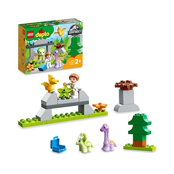 LEGO 10938 Duplo La Nurserie des Dinosaure, Jouet avec Figurines Tricératops, Ptéranodon et Brachiosaure, Cadeau Dino, pour E
