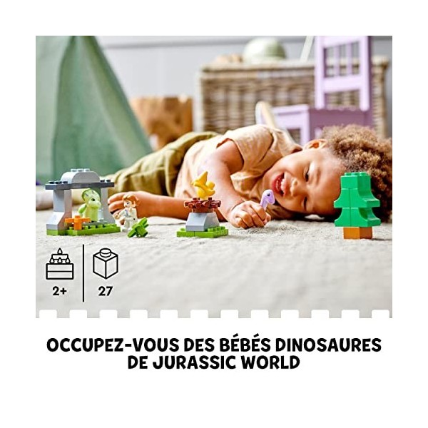 LEGO 10938 Duplo La Nurserie des Dinosaure, Jouet avec Figurines Tricératops, Ptéranodon et Brachiosaure, Cadeau Dino, pour E