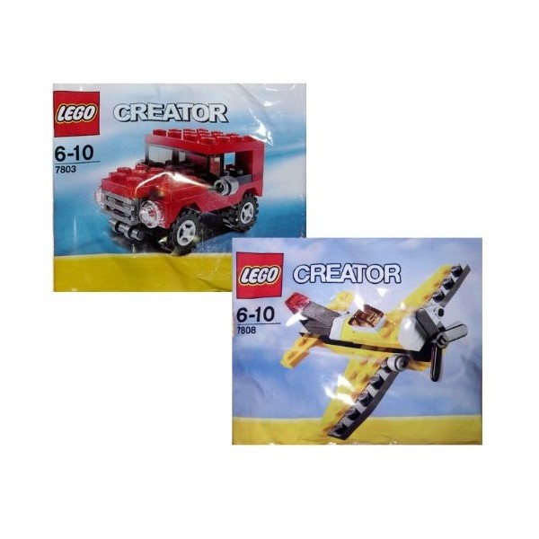 LEGO Creator Red Jeep 7803 & Yellow Airplane 7808 by LEGO