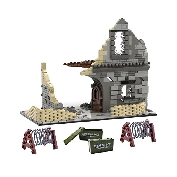 LOTFUN Maison Architecture - Kit de construction militaire WW2 - bâtiments en descente modulaires - Maison de ville compatibl