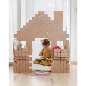 Cléopâtre - Lot de 196 Briques de Construction Cléoblock en Carton Kraft Naturel Made in France.