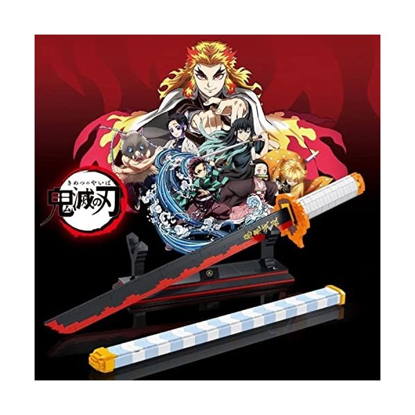 FCHJJ Kit de construction Ninja Katana,956 blocs de serrage,anime samouraï Épée décorative, avec support dépée et modèle de 