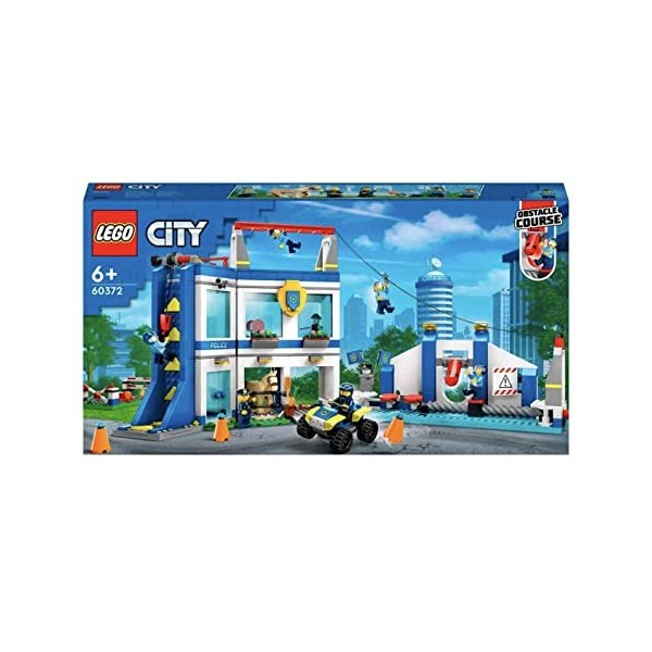 LEGO 60372 City Le Centre d’Entraînement de la Police, avec Course dObstacle, Figurine de Cheval, Jouet Voiture, et Minifigu