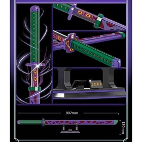 Bloc De Construction Katana De 99.7 Cm, 789 Pièces Épée De Samouraï Janpanais avec Fourreau Et Support, Kyokokukamusari, Koku