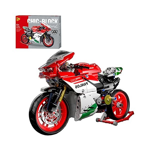 Dellia Kit de construction technique pour moto, 865 pièces - Jeu de construction - Compatible avec Lego Technic