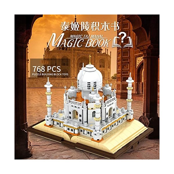 Château Taj Mahal Bloc Livre Blocs Jeu De Construction,768 Pièces Mini Nano Jouets Collection Assemblage Modèle,Cadeau Pour A
