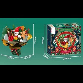 Bouquet Noel Blocs Jeu De Construction,882 Pièces MOC Petites Particules Assembler Modèle,Éducatif Jouets 3D Compatible Avec 