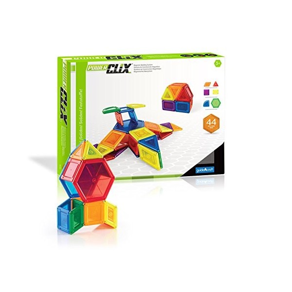 GuideCraft - G9421 - PowerClix Solids - Jeu de Construction - 44 Pièces - Multicolore