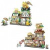 LOZ Mini Blocks 2 en 1 Food Street Building Kit de construction de blocs de construction pour la maison, contient une boutiqu