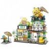 LOZ Mini Blocks 2 en 1 Food Street Building Kit de construction de blocs de construction pour la maison, contient une boutiqu