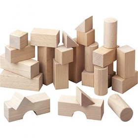 HABA 1071 Starter set- Basic Building Blocks -26 Wooden Pieces, for Ages 1 and Up Made in Germany 