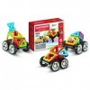 Magformers WOW Plus Magnetic Building Blocks Toy. Makes 30 Different Cars with Detachable Race Driver. STEM Toy with 18 Piece