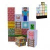 Paladone Minecraft Character Building Light - 16 Rearrangeable Light Blocks and Grass Base, Build Your Own Level