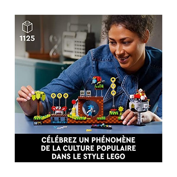 LEGO 21331 Ideas Sonic The Hedgehog – Green Hill Zone, Niveau du Jeu Vidéo, Kit de Construction, Idée Cadeau