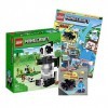 Lego Minecraft Set : le kit de maison de panda 21245 + magazine Lego Minecraft bandes dessinées, affiches avec mini figur