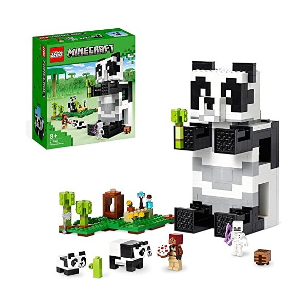 Lego Minecraft Set : le kit de maison de panda 21245 + magazine Lego Minecraft bandes dessinées, affiches avec mini figur